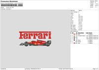 Ferrari 0207 Embroidery File 6 sizes