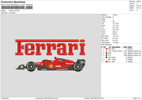 Ferrari 0207 Embroidery File 6 sizes