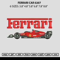 Ferrari 0207 Embroidery File 6 sizes