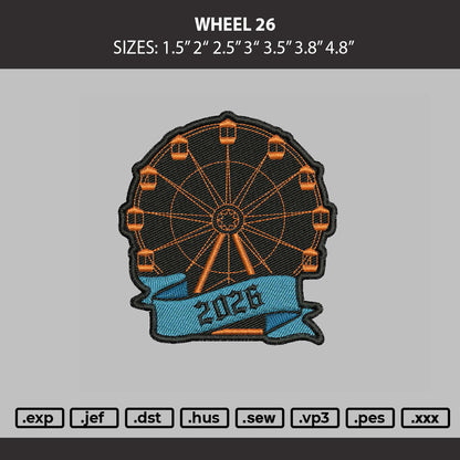Wheel Embroidery Machine Design File 6 sizes