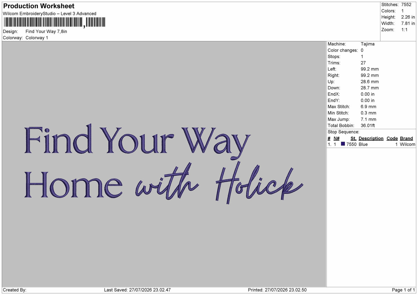 Your Way Embroidery Machine Design File 6 sizes