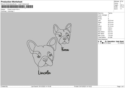 Dog 0312c Embroidery File 6 sizes