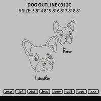 Dog 0312c Embroidery File 6 sizes