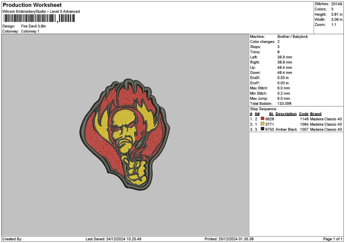 Devil 2512 Embroidery File 6 sizes