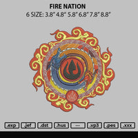 Fire Nation Embroidery File 6 sizes