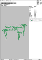 Firstxmastext Embroidery File 6 sizes