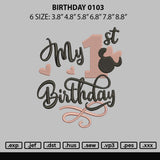 Birthday 0103 Embroidery File 6 sizes