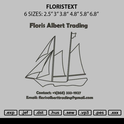 Floristext Embroidery File 6 sizes