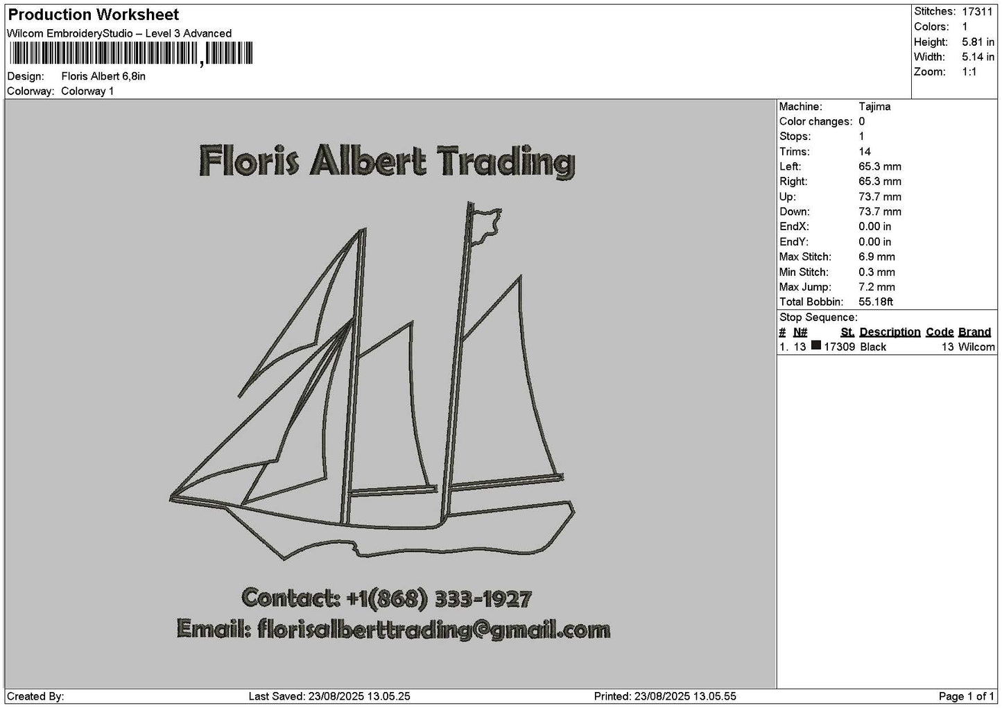 Floristext Embroidery File 6 sizes