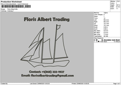 Floristext Embroidery File 6 sizes