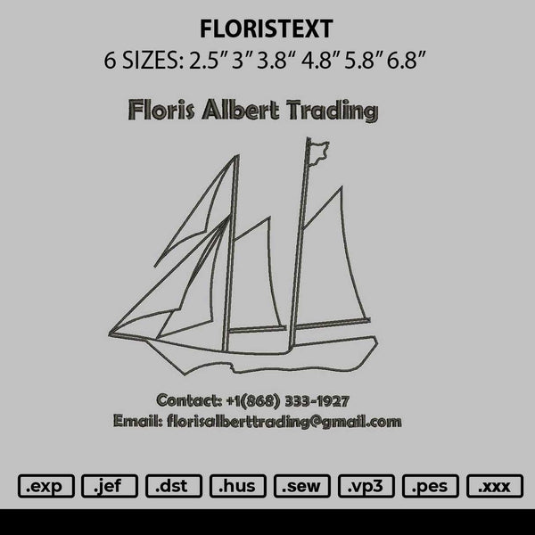 Floristext Embroidery File 6 sizes