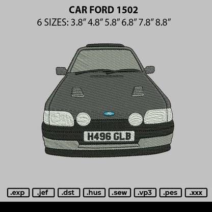 Car Ford 1502 Embroidery File 6 sizes