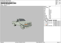 Truck White 0703 Embroidery File 6 sizes