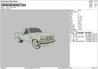 Truck White 0703 Embroidery File 6 sizes