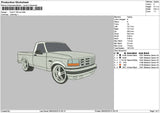 Truck White 0703 Embroidery File 6 sizes