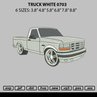 Truck White 0703 Embroidery File 6 sizes