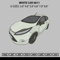 White Car 0811 Embroidery File 6 sizes