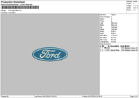 Fordtext Filled Embroidery File 6 sizes