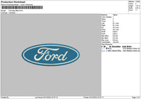 Fordtext Filled Embroidery File 6 sizes