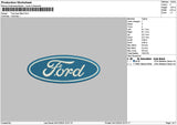 Fordtext Filled Embroidery File 6 sizes