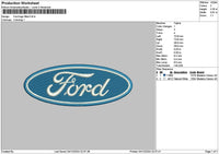 Fordtext Filled Embroidery File 6 sizes