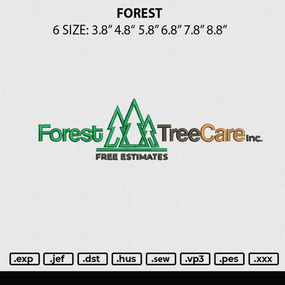 Forest Embroidery File 6 sizes