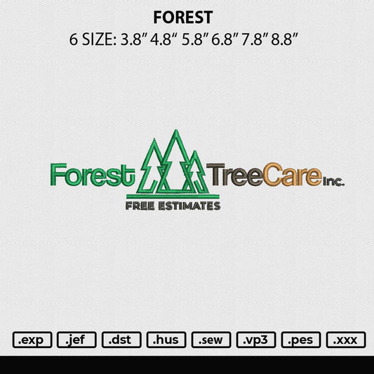 Forest Embroidery File 6 sizes
