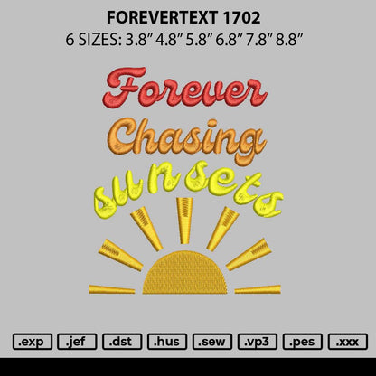 Forevertext 1702 Embroidery File 6 sizes