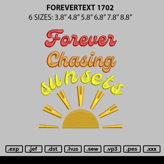 Forevertext 1702 Embroidery File 6 sizes
