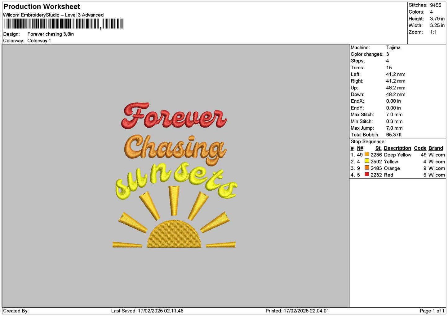 Forevertext 1702 Embroidery File 6 sizes
