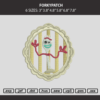 Forkypatch Embroidery Machine Design File 6 sizes