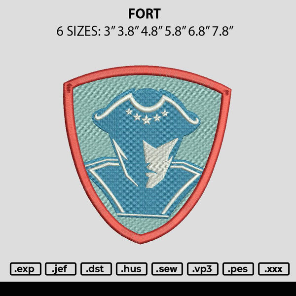 Fort Embroidery File 6 sizes