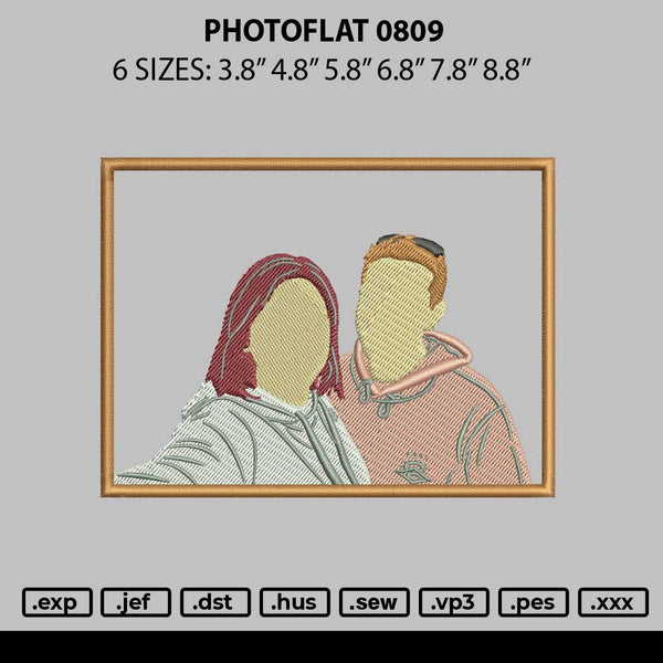 Photoflat 0809 Embroidery File 6 sizes