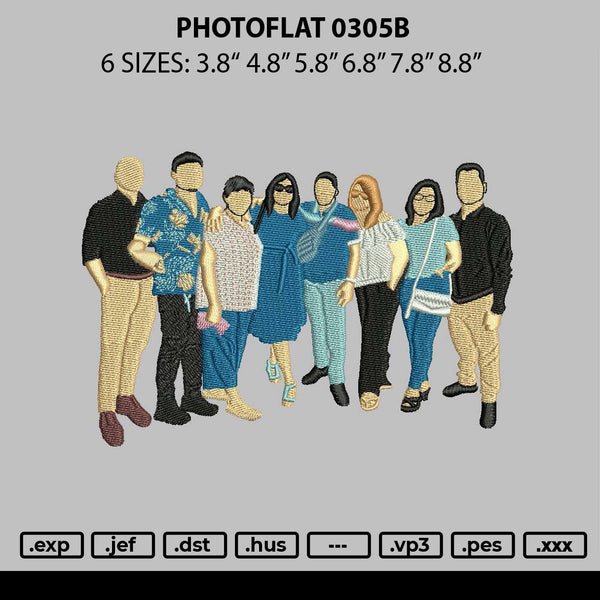 Photoflat 0305b Embroidery File 6 sizes