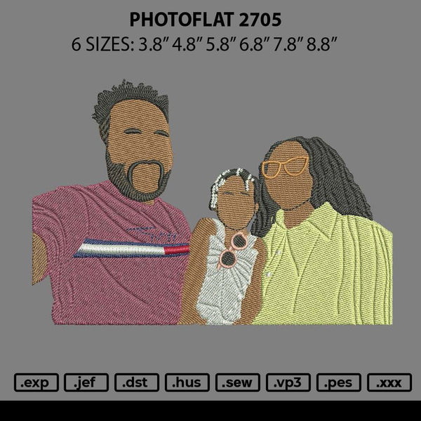 Photoflat 2705 Embroidery File 6 sizes