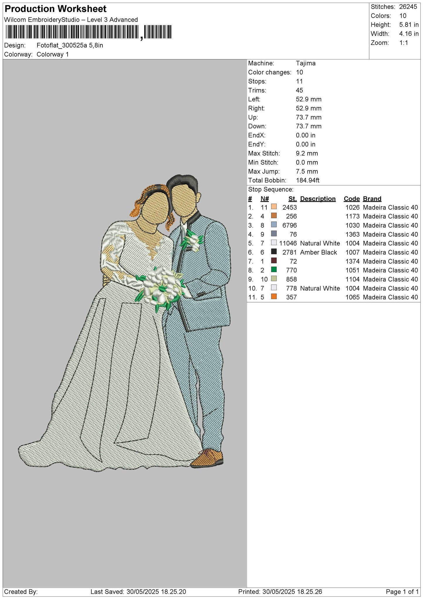 Photoflat 300525A Embroidery Machine File