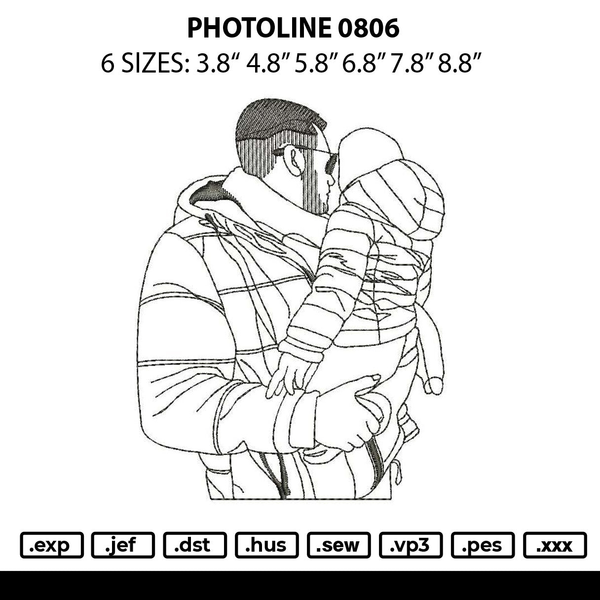 Photoline 0806 Embroidery File 6 sizes