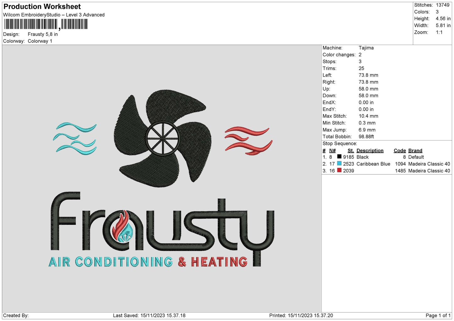 Frausty Embroidery File 6 sizes