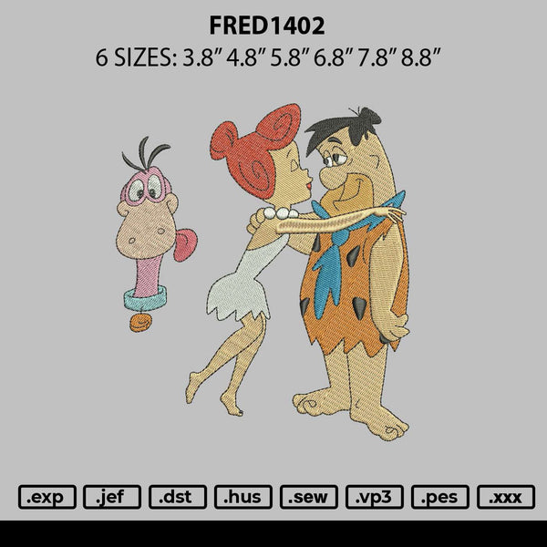 Fred1402 Embroidery File 6 sizes