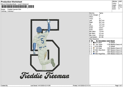 Freddie Embroidery File 6 sizes