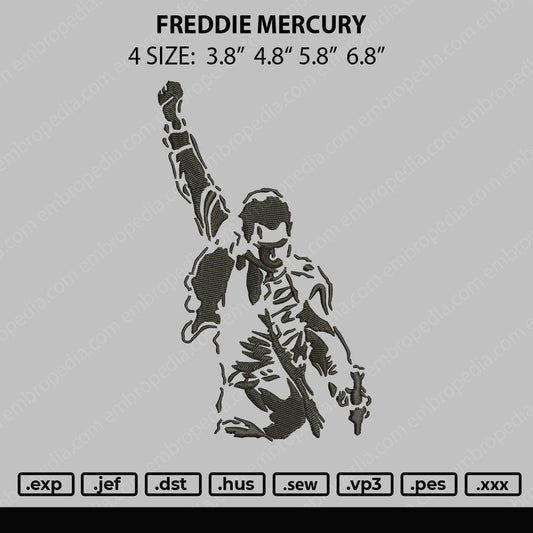 Freddie Mercury Embroidery File 4 Size