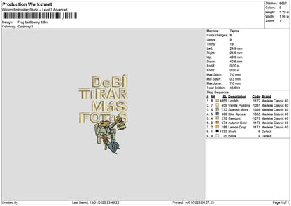 Frog 1401 Embroidery File 6 sizes
