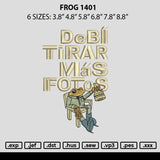 Frog 1401 Embroidery File 6 sizes
