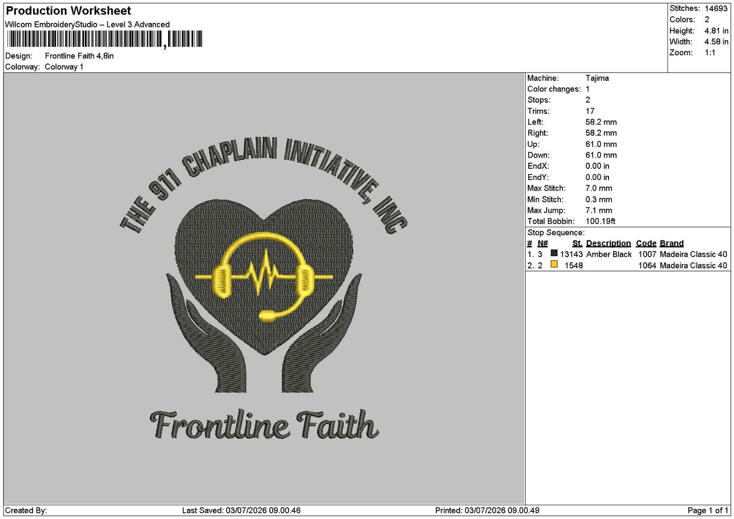 frontline faith Embroidery Machine Design File