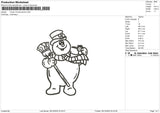 Snowman 02 Embroidery File 6 sizes