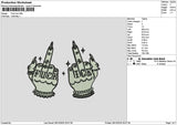 Middle Hands Embroidery File 6 sizes