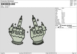 Middle Hands Embroidery File 6 sizes