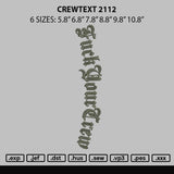 Crewtext Embroidery File 6 sizes