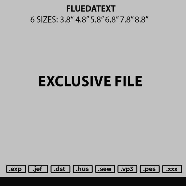 Fluetedtext Embroidery File 6 sizes