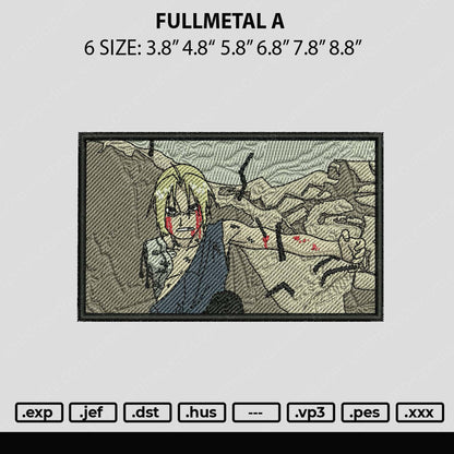 Fullmetal A Embroidery File 6 sizes
